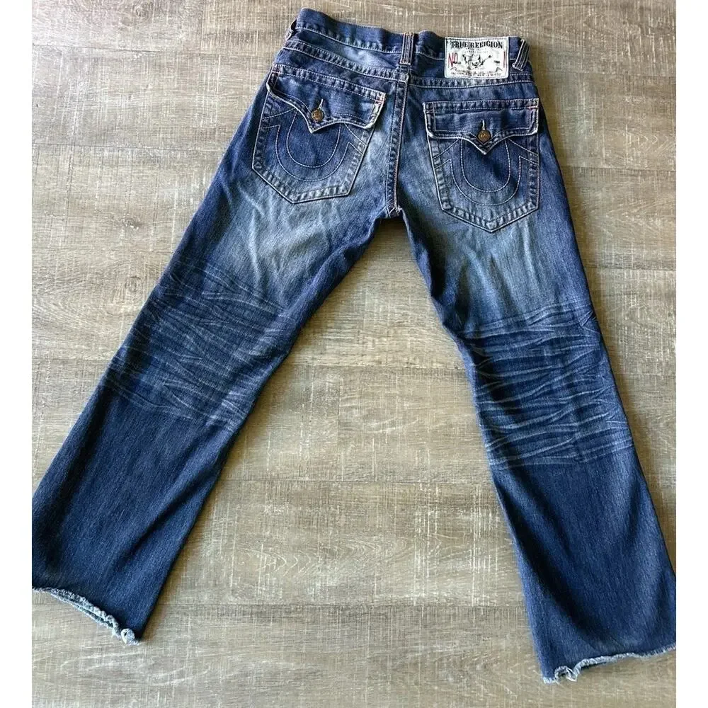 True Religion Ricky No World Tour Distressed Jeans USA Made Mens 33x34 Y2K